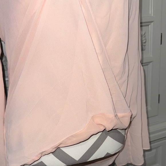 Elegant Pale Pink Sheer Women's Blouse from Laundry by Shelli Segal Size 6 - Picture 3 of 11